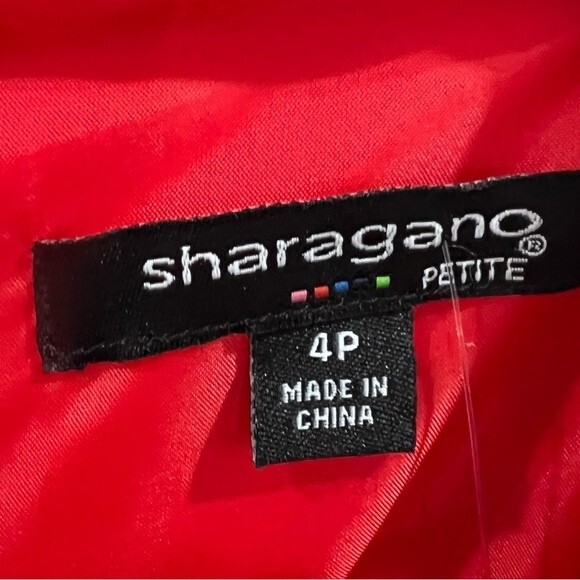 Sharagano orange red pleated dress size 4P NWT - Picture 5 of 8